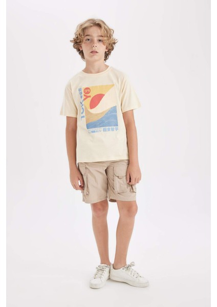 Erkek Çocuk Kargo Fit Paraşüt Şort C3527A825HS