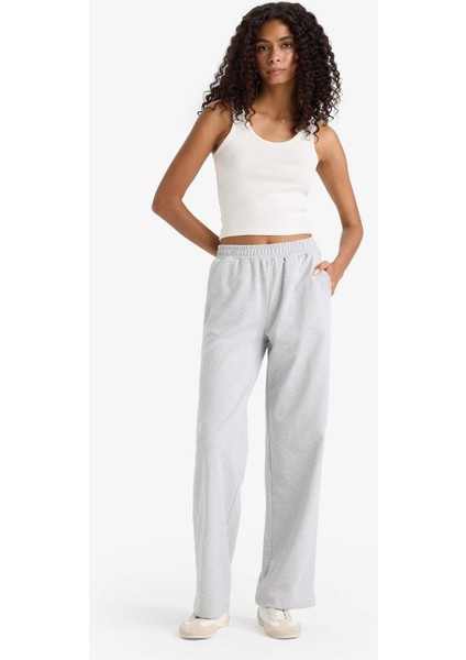 Straight Fit Cepli Beli Lastikli Eşofman Altı E6350AX25AU