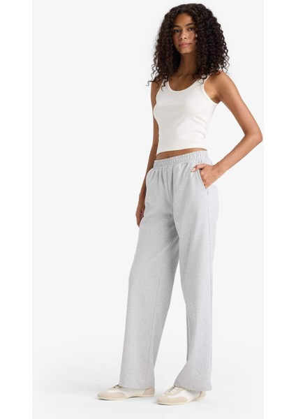 Straight Fit Cepli Beli Lastikli Eşofman Altı E6350AX25AU