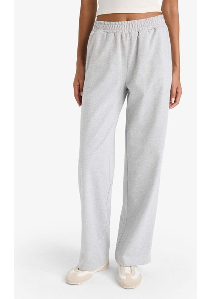 Straight Fit Cepli Beli Lastikli Eşofman Altı E6350AX25AU