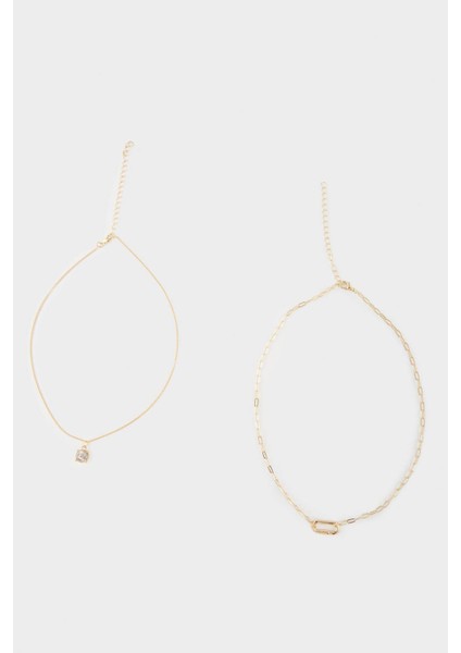 Kadın 2'li Taşlı Kolye F5992AXNS