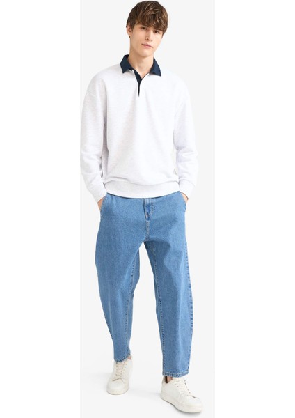 Boxy Fit Polo Yaka Sweatshirt E6523AX25AU