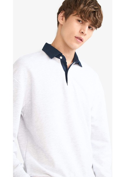 Boxy Fit Polo Yaka Sweatshirt E6523AX25AU