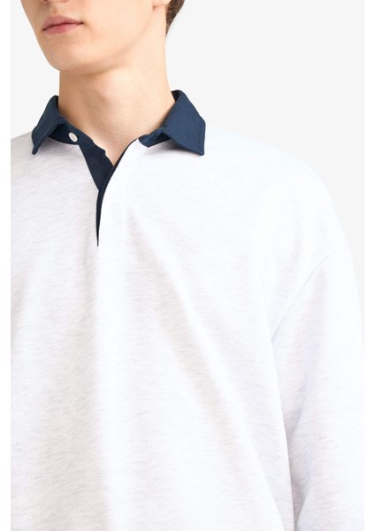 Boxy Fit Polo Yaka Sweatshirt E6523AX25AU