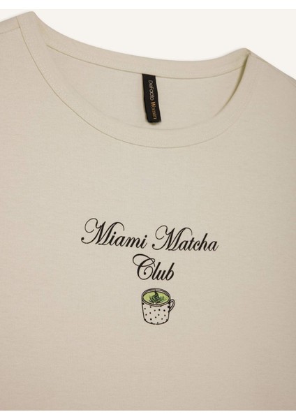 Regular Fit Bisiklet Yaka Baskılı Ribana Kısa Kollu Tişört F5106AX25SM