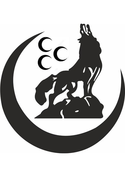 Üç Hilal Bozkurt Sticker 40 x 40 cm