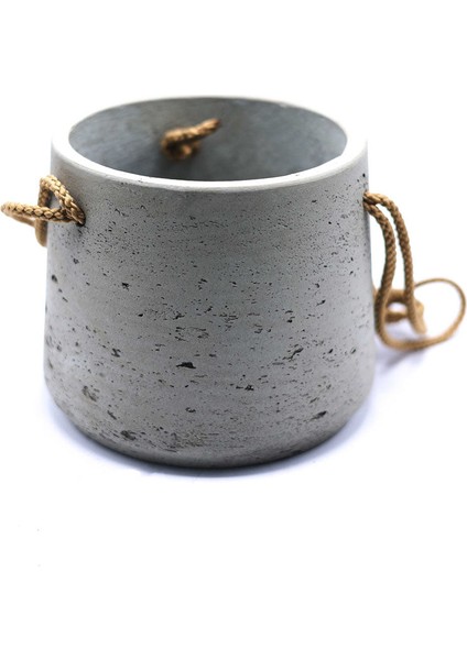 Patt M Gri Askılı Fiberstone Saksı Krem