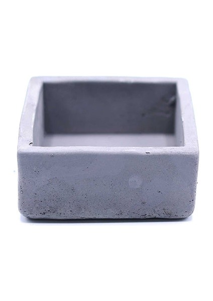 Kare Beton Saksı 10CM Gri