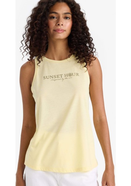 Relax Fit Bisiklet Yaka Baskılı Atlet F6237AX25HS