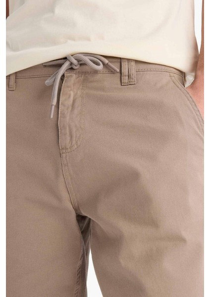 %100 Pamuk Regular Fit Düz Paça Gabardin Bermuda Şort C5397AX25SM