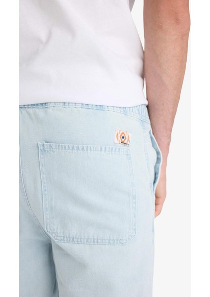 %100 Pamuk Wide Leg Beli Bağcıklı Lastikli Geniş Paça Jean Pantolon C2045AX25AU