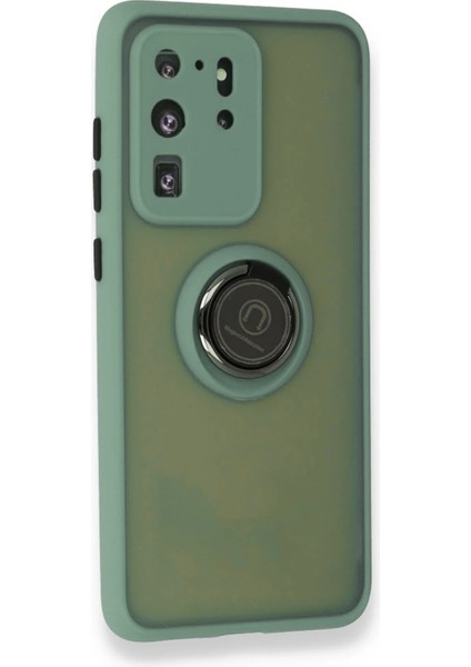 Zengezur Newface Samsung Galaxy S20 Ultra Kılıf Montreal Yüzüklü Silikon Kapak - Yeşil fiyatları