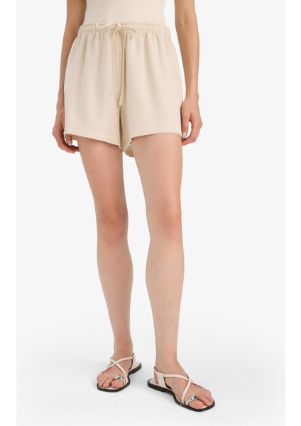 Normal Bel Kısa Paça Keten Karışımlı Şort F6365AX25HS