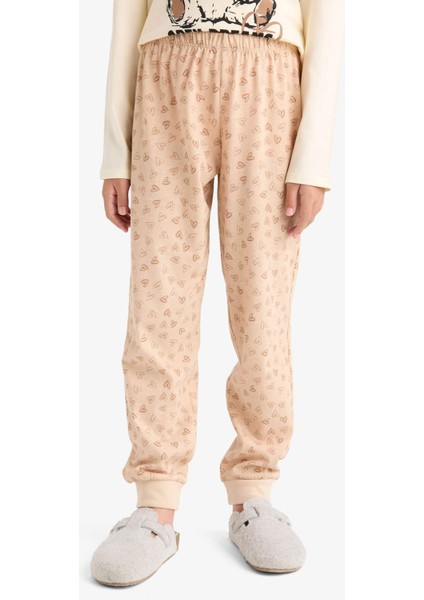 Kız Çocuk Pijama Takımı Baskılı Uzun Kollu Üst Desenli Uzun Alt F6216A825WN