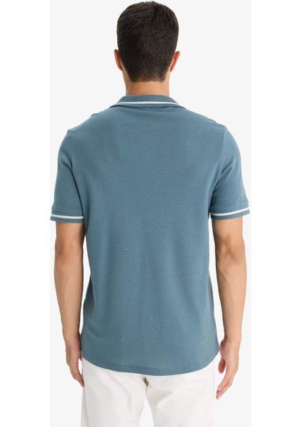 Regular Fit Polo Yaka Bubble Kısa Kollu Tişört F6265AX25SM