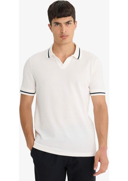Regular Fit Polo Yaka Bubble Kısa Kollu Tişört F6265AX25SM