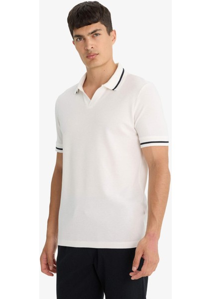 Regular Fit Polo Yaka Bubble Kısa Kollu Tişört F6265AX25SM