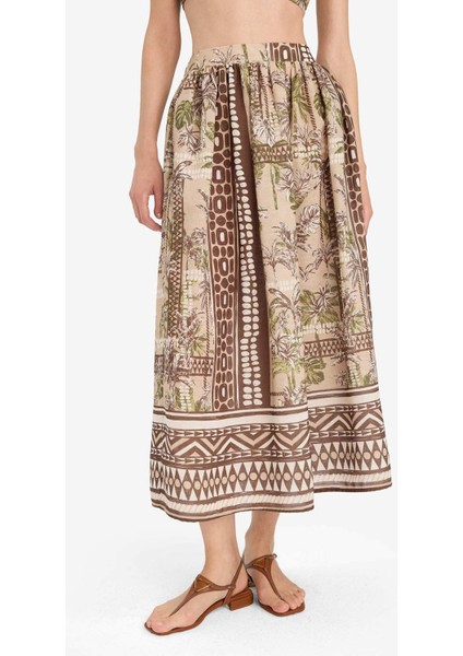 Regular Fit Desenli Crop Askılı Plaj Üstü-Fall in Love F5486AX25HS