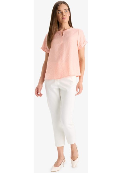 Regular Fit Yuvarlak Yaka Kısa Kollu Bluz C8831AX25SM