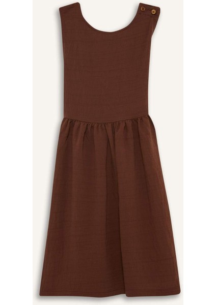 Kız Çocuk Bisiklet Yaka Askılı Yazlık Elbise F6455A825HS