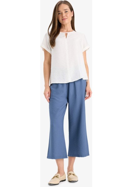 Regular Fit Yuvarlak Yaka Kısa Kollu Bluz C8831AX25SM