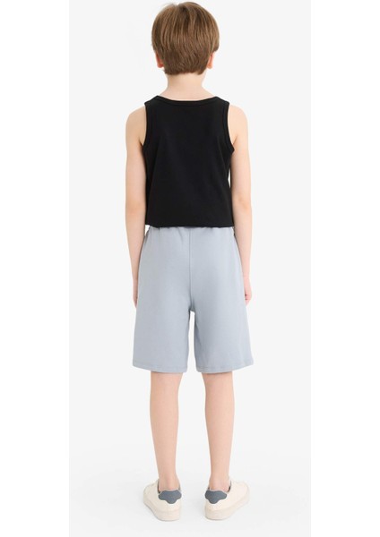 Erkek Çocuk Beli Lastikli Baskılı Şort F6434A825HS