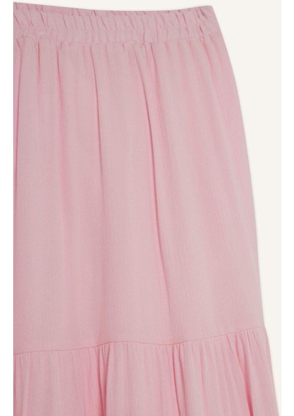 Yüksek Bel Pamuk Astarlı Krinkıl Viskon Maxi Etek D5033AX25SM