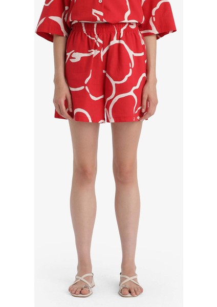 Normal Bel Desenli Kısa Paça Pamuklu Şort F6155AX25HS