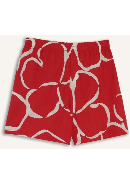 Normal Bel Desenli Kısa Paça Pamuklu Şort F6155AX25HS