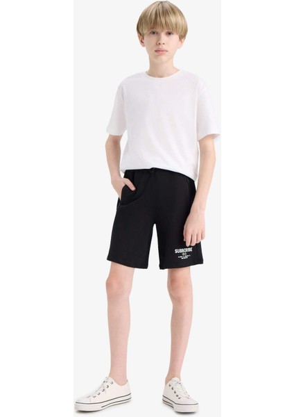 Erkek Çocuk Beli Lastikli Baskılı Şort