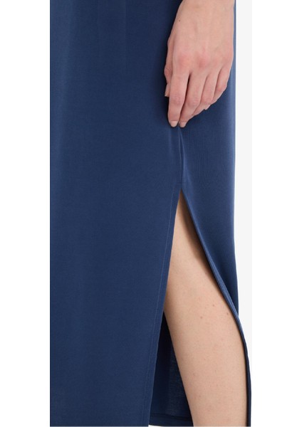 Bisiklet Yaka Modal Kısa Kollu Midi Yazlık Elbise F6500AX25SM