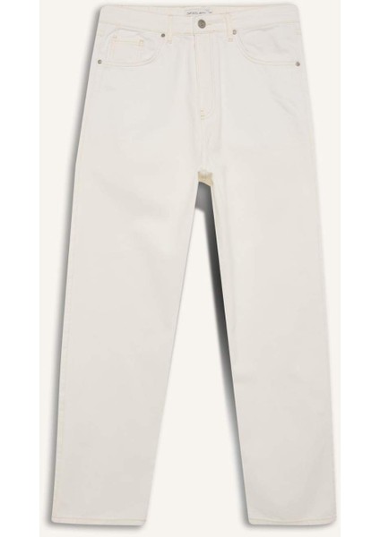 %100 Pamuk Baggy Fit Geniş Paça Jean Pantolon F6646AX25SM