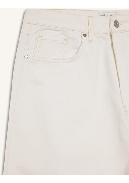 %100 Pamuk Baggy Fit Geniş Paça Jean Pantolon F6646AX25SM