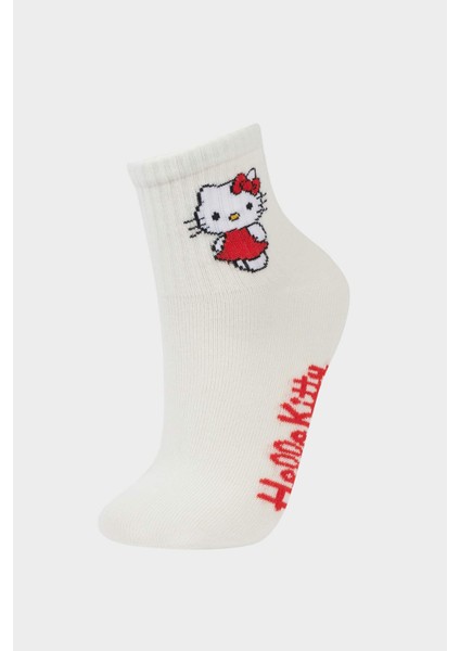 Kız Çocuk Hello Kitty 3'lü Pamuklu Uzun Çorap F6702A8NS