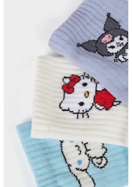 Kız Çocuk Hello Kitty 3'lü Pamuklu Uzun Çorap F6702A8NS