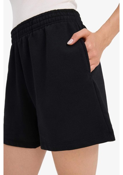 Regular Fit Beli Lastikli Cepli Şort F6776AX25HS