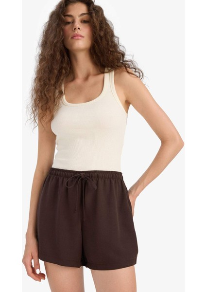 Normal Bel Kısa Paça Keten Karışımlı Şort F6365AX25HS