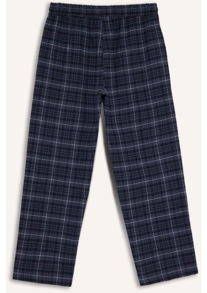 Regular Fit Beli Bağcıklı Cepli Uzun Boy Kareli Pijama Altı C6118AX25WN