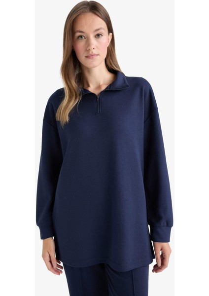 Regular Fit Fermuarlı Yaka Uzun Kollu Tunik F5771AX25AU