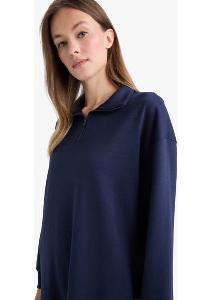 Regular Fit Fermuarlı Yaka Uzun Kollu Tunik F5771AX25AU