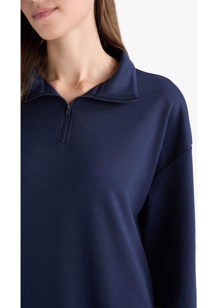 Regular Fit Fermuarlı Yaka Uzun Kollu Tunik F5771AX25AU