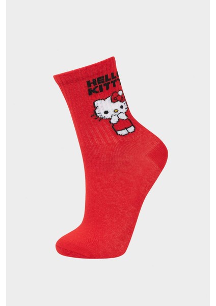 Kız Çocuk Hello Kitty 3'lü Pamuklu Uzun Çorap F6703A8NS