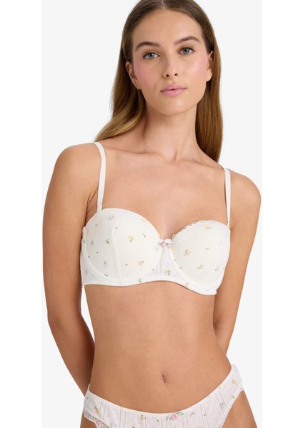 Dantel Detaylı Kaplı Pedsiz Balenli Balkonet Sütyen F6140AX25AU