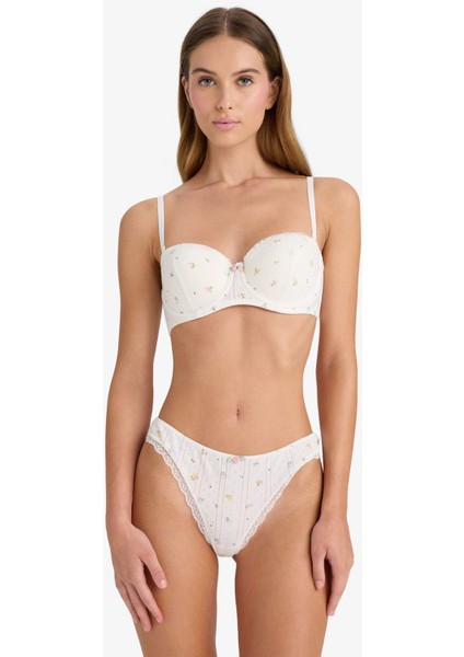 Dantel Detaylı Kaplı Pedsiz Balenli Balkonet Sütyen F6140AX25AU