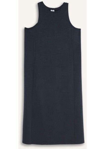 Fit Yuvarlak Yaka Modal Kolsuz Midi Elbise F6186AX25SM