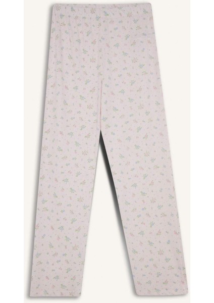 Pijama Takımı Regular Fit Kısa Kollu Üst Uzun Alt-Fall in Love F6987AX25AU