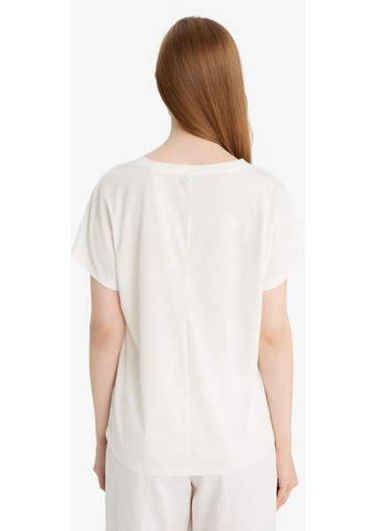 Regular Fit Bisiklet Yaka Baskılı Kısa Kollu Tişört F6326AX25HS