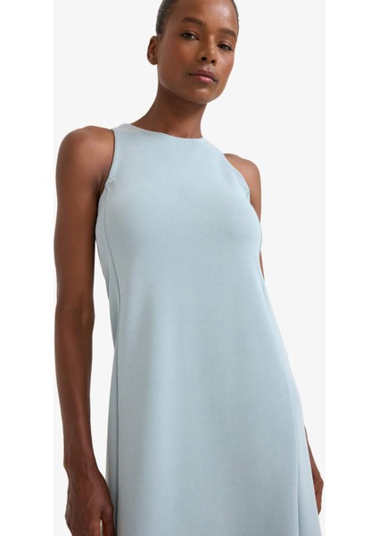 Fit Yuvarlak Yaka Modal Kolsuz Midi Elbise F6186AX25SM