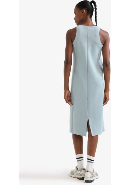 Fit Yuvarlak Yaka Modal Kolsuz Midi Elbise F6186AX25SM