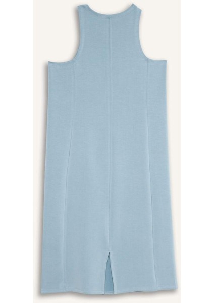 Fit Yuvarlak Yaka Modal Kolsuz Midi Elbise F6186AX25SM